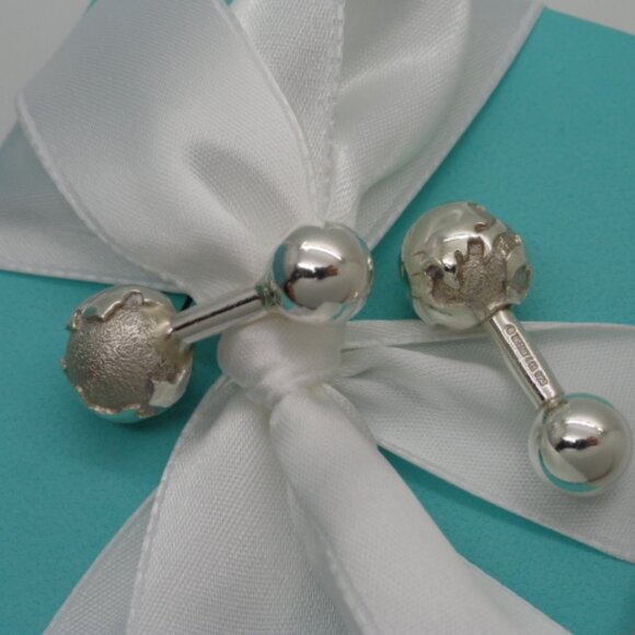 Tiffany & Co. Sterling Silver Globe Ball Cuff Links